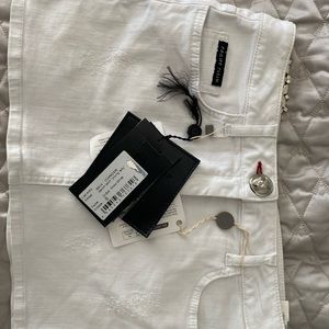 Brand new white Plein mini skirt